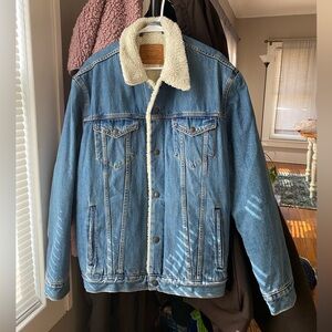 Levi's Blue Denim Sherpa Jacket